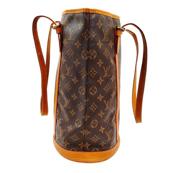 EUC😻LV Monogram Brown & Tan GM Bucket Shoulder Bag - Picture 3 of 16